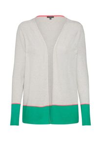 Street One, Damen Strickjacke, Hellgrau / Grün