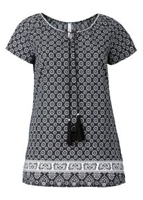 sheego Casual, Damen Tunika, Schwarz / Weiß