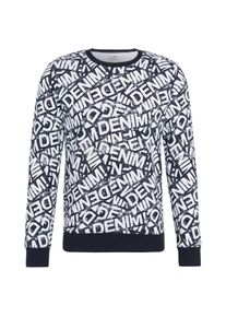 Tom Tailor Denim, Herren Sweatshirt, Nachtblau / Weiß