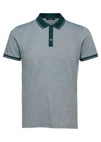 Selected Homme, Herren Poloshirt, Smaragd / Wei&szlig;