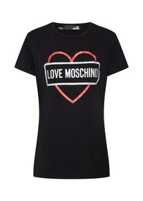Love Moschino, Damen Shirt, Rot / Schwarz / Silber