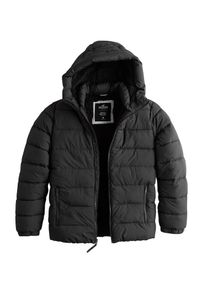 Hollister, Herren Jacke 'TRUE PUFFER FUR/SHERPA 2CC', Grau / Schwarz