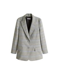 Mango, Damen Blazer 'Alfama', Hellblau / Grau / Wei&szlig;