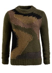 Khujo, Damen Pullover 'MIRKA', Braun / Gr&uuml;n / Khaki / Schwarz