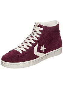 Converse, Herren Sneaker 'Pro Leather Mid', Bordeaux / Wei&szlig;
