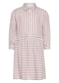 name it, Mädchen 3/4-ärmeliges gestreiftes Hemd Kleid, Pink / Weiß