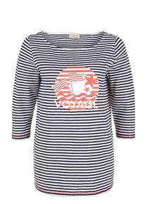 TRIANGLE, Damen Shirt, Nachtblau / Lachs / Wei&szlig;