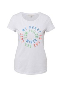 Tom Tailor Denim, Damen T-Shirt mit Print, Weiß