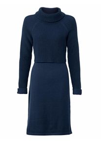 Heine, Damen Strickkleid mit Strickmix, Blau