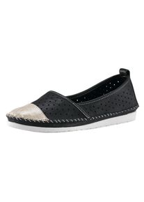 Andrea Conti, Damen Slipper, Beige / Schwarz
