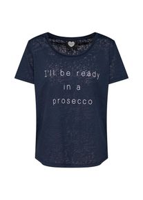 Catwalk Junkie, Damen T-Shirt 'TS PROSECCO', Navy / Weiß