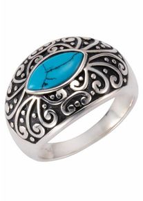 Firetti, Damen Fingerring, Türkis / Schwarz / Silber