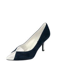 Heine, Damen Pumps, Nachtblau / Wei&szlig;