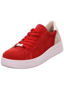 Tamaris, Damen Schnürschuhe, Grau / Rot / Weiß