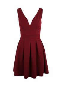 Wal G., Damen Cocktailkleid mit Kellerfalten, Bordeaux