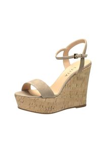 Evita, Damen Keilsandalette, Beige