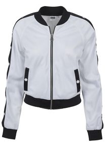 Urban Classics, Damen Button Up Track Jacket, Schwarz / Weiß