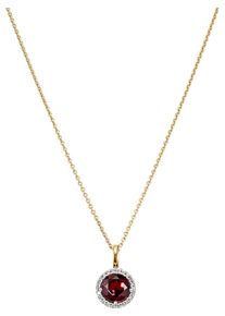 Christ, Damen Kette 'Granat 86476010', Gold / Weinrot