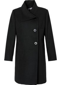 sheego Style, Damen Kurzmantel mit Knopfleiste, Schwarz
