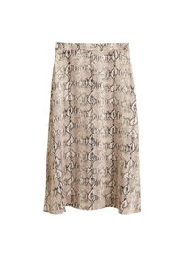 Mango, Damen Rock 'Boa', Camel / Schwarz