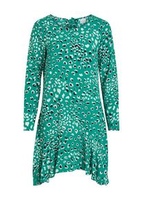 Vila, Damen Midikleid, Türkis / Schwarz / Weiß