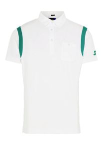 J. Lindeberg J.Lindeberg, Herren Poloshirt 'Dolph', Smaragd / Wei&szlig;