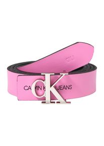 Calvin Klein Jeans, Damen Gürtel 'J 2.5CM SKINNY REV.MONOGRAM', Dunkelpink / Schwarz