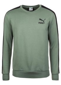 Puma, Herren 'Classics T7 Logo Crew' Sweatshirt, Khaki / Schwarz