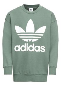adidas originals, Herren Sweatshirt 'TREF OVER CREW', Dunkelgr&uuml;n / Wei&szlig;