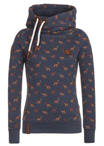 Naketano, Damen Hoody 'Die Finnen Kom', Indigo / Braun