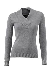 Heine, Damen V-Pullover, Grau