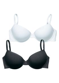 Petite Fleur, Damen Schalen-BH (2 Stck.), Schwarz / Weiß