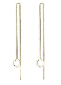 Elli, Damen Ohrringe 'Hexagon', Gold