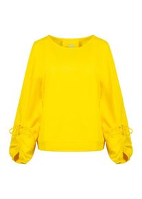 gwynedds, Damen Sweatshirt 'Gina the Sweat', Gelb / Wei&szlig;