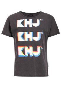 Khujo, Herren T-Shirt 'Willi Bits', Graphit / Mischfarben / Weiß