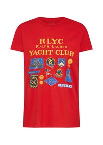 Polo Ralph Lauren, Damen Shirt 'RLYC RL TEE-SHORT SLEEVE-KNIT', Blau / Goldgelb / Rot
