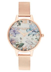 Olivia Burton, Damen Uhr 'Bejewelled Florals OB16BF27', Beige / Hellblau / Bronze