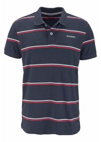 Bruno Banani, Herren Poloshirt, Blaumeliert / Rot / Wei&szlig;