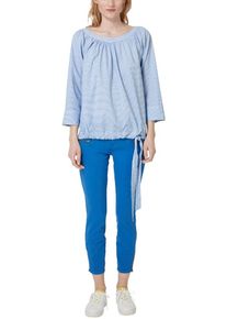s.Oliver RED LABEL, Damen Bluse, Hellblau / Weiß