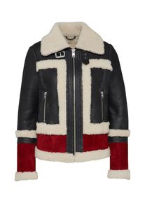 tigha, Damen Lederjacke 'Anna-Maria', Rot / Schwarz