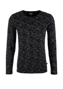 Q/S Designed By, Herren Langarmshirt, Schwarz / Weiß