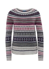 Tom Tailor, Damen Pullover, Nachtblau / Graumeliert / Rotmeliert