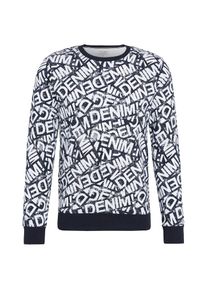 Tom Tailor Denim, Herren Sweatshirt, Nachtblau / Wei&szlig;