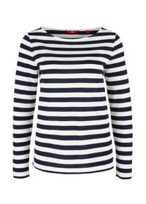 s.Oliver RED LABEL, Damen Langarmshirt, Nachtblau / Weiß