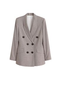 Mango, Damen Blazer 'Vivian', Braun / Wei&szlig;