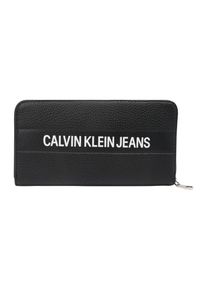 Calvin Klein Jeans, Damen Geldbörse 'LOGO BANNER LARGE ZIPAROUND', Schwarz