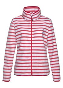 NAVIGAZIONE, Damen Fleecejacke, Pastellrot / Wei&szlig;
