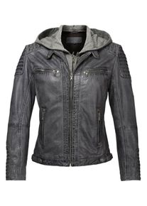 sheego Casual, Damen Lederjacke, Grau / Anthrazit