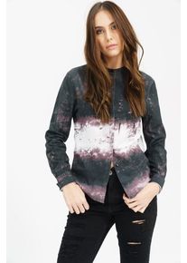 Trueprodigy, Damen Freizeitbluse 'Time', Helllila / Schwarzmeliert / Wei&szlig;