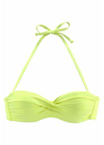 s.Oliver RED LABEL Beachwear, Damen Bügel-Bandeau-Top 'Spain', Limette